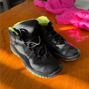 Jordan Kids Black and Yellow Shoes